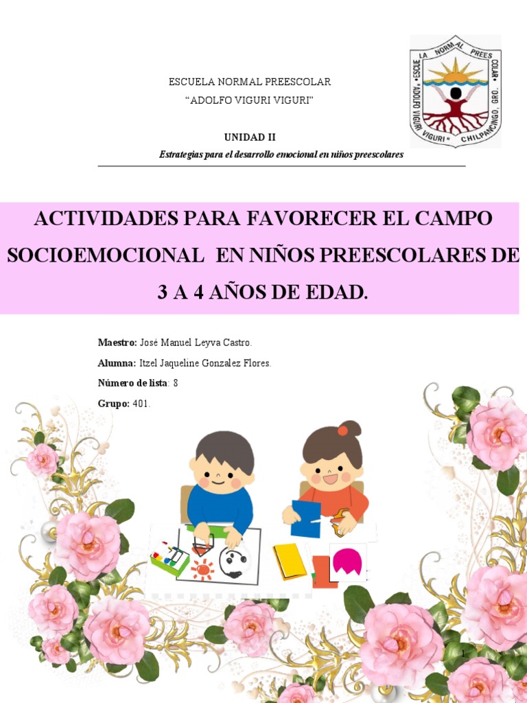PORTADA | PDF | Educación de la primera infancia | Las emociones