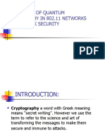 Integration of Quantum Cryptography in 802.11 Networks and Network Security