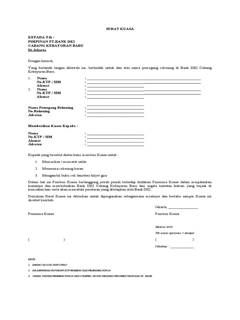 Surat Kuasa Giro | PDF