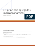 Os principais agregados macroeconômicos: PIB, RNB, RDB e componentes