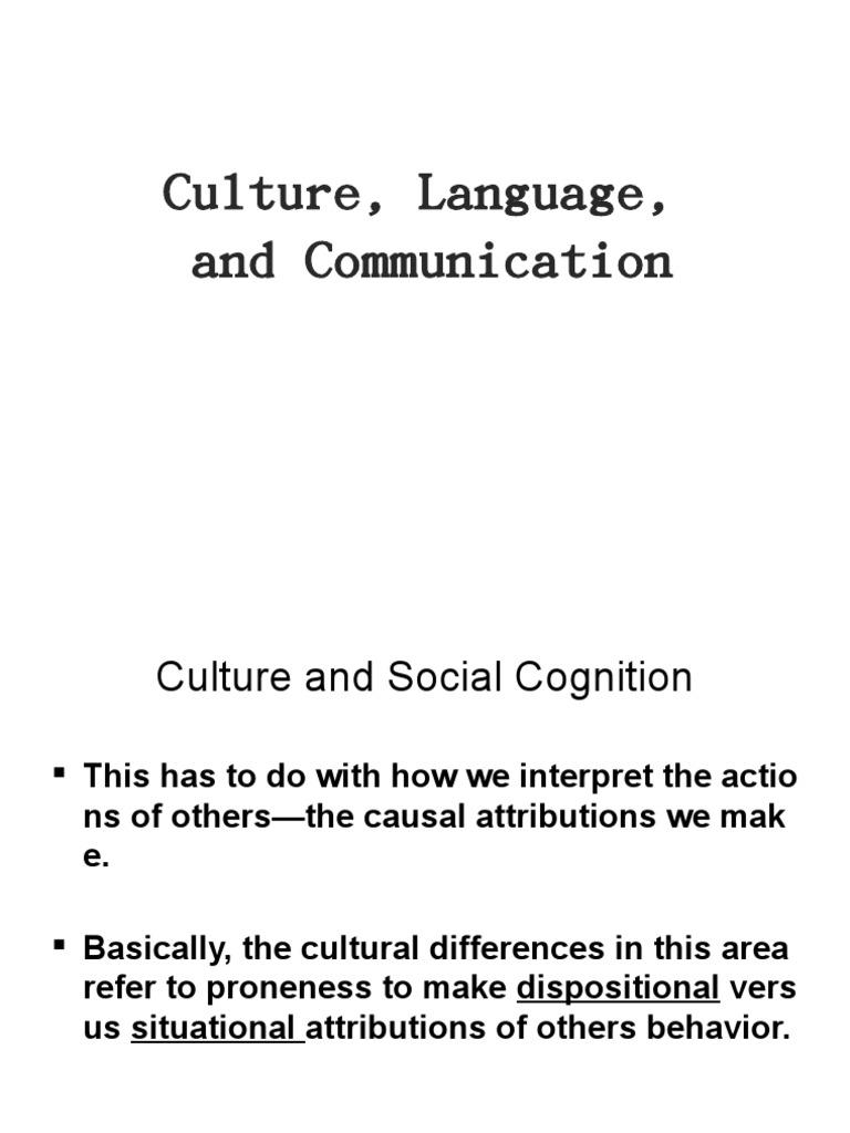 Culture, Language & Communication Part Two | PDF | Communication ...