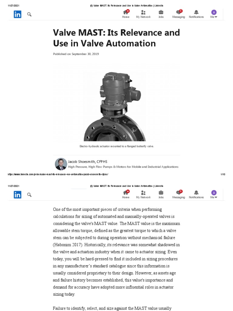 Valve MAST Its Relevance and Use in Valve Automation PDF Valve