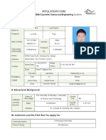 Application Form: GKS For ASEAN Countries' Science and Engineering Students I. Personal Information