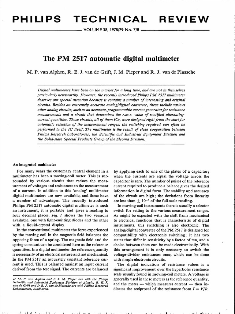 Philips PM 2517 Multimeter Overview | PDF | Rectifier | Electrical Network
