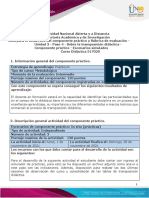 Guía para El Desarrollo Del Componente Práctico y Rúbrica de Evaluación - Unidad 3 - Paso 4 - Sobre La Transposición Didáctica - Componente Práctico - Escenarios Simulados