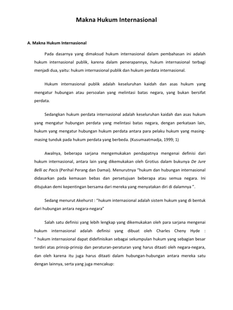 Makna Hukum Internasional