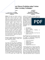 Analysis of Heart Disease Prediction Using Various Machine Learning Techniques