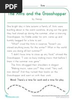 The Ant and the Grasshopper Fable | PDF