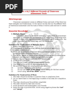 Different Formats of Classroom Assessment Tools-Lecture Notes