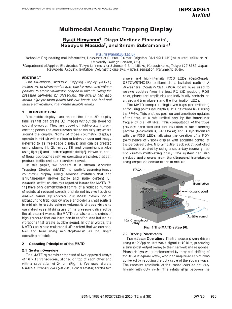 Acoustic Trap Display PDF Sound Modulation