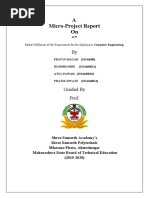 A Micro-Project Report On "": Partial Fulfilment of The Requirement For The Diploma in Computer Engineering