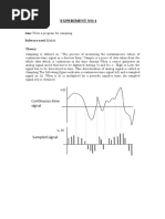 Experiment No:1: Aim:Write A Program For Sampling. Software Used:matlab Theory