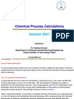 Chemical Process Calculations: Autumn 2021