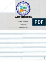 Law School: Name / Code # Subject Professor