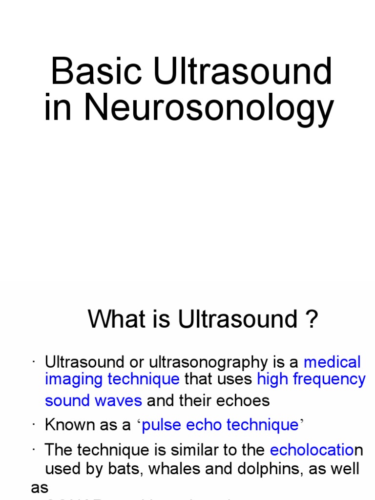 Basics of Ultrasound in Neurosonology | PDF | Medical Ultrasound ...