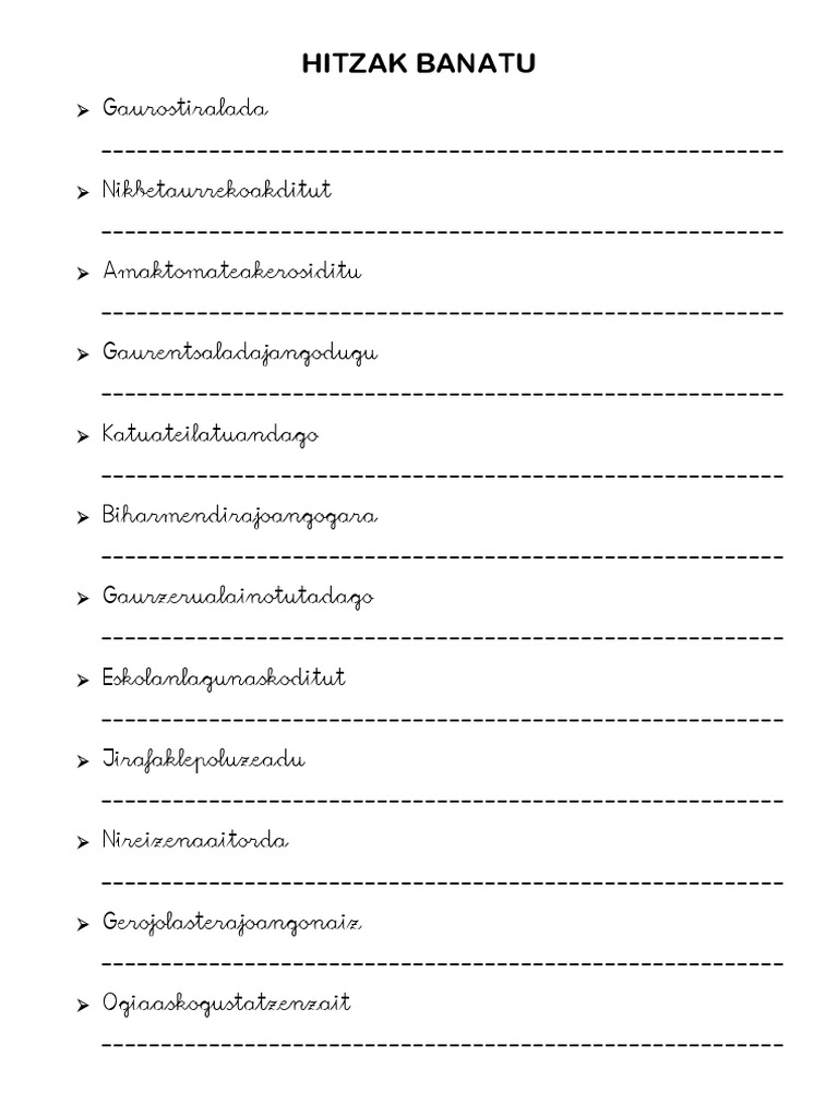 Hitzak Banatu I | PDF