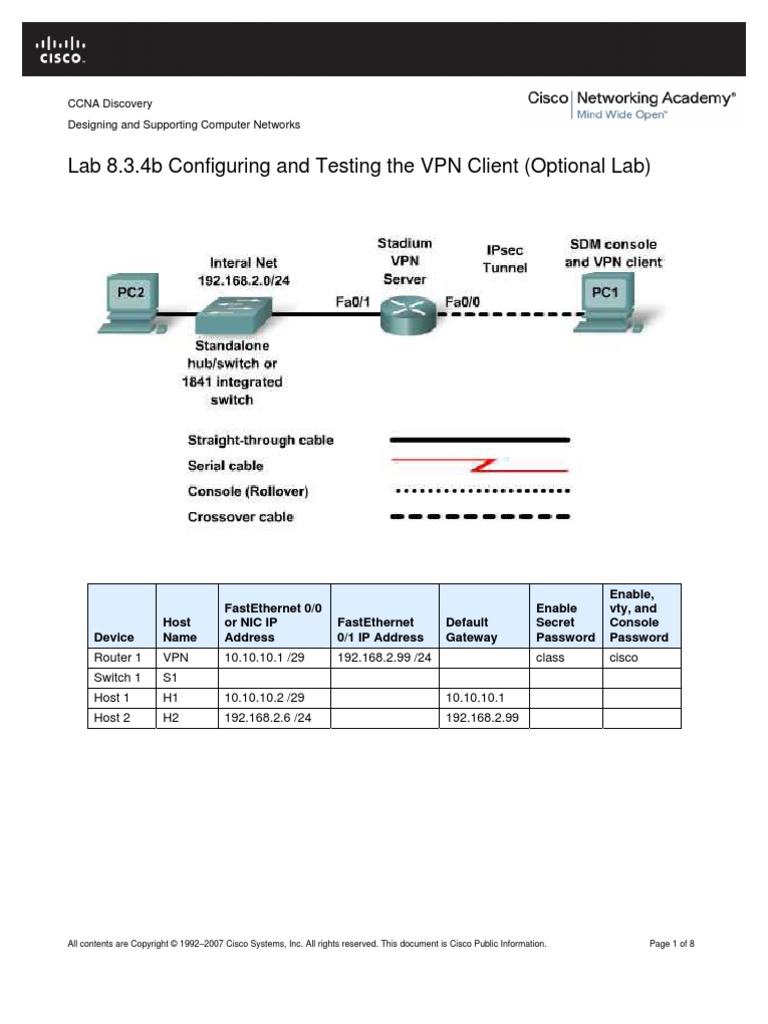 Configuring and Testing The VPN Client | PDF | Virtual Private Network ...