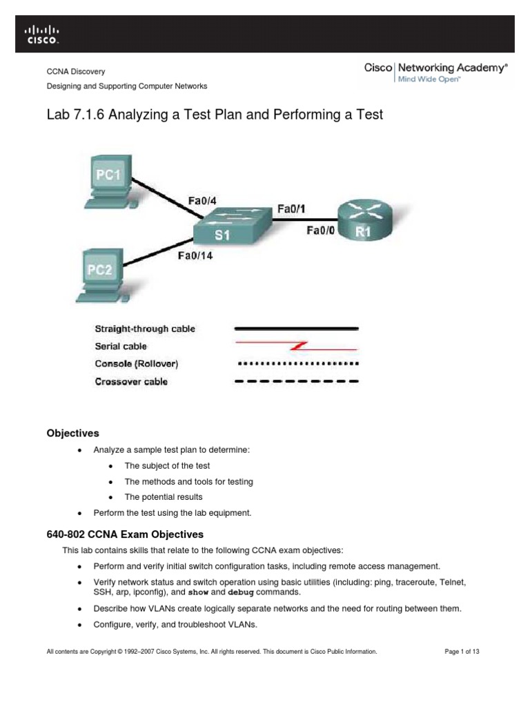 Analyzing A Test Plan and Performing A Test | PDF | Cisco ...