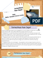 Safira Usmani 1914111010 Perncanaan Domestikasi Ikan Sepat
