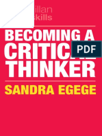 Becoming A Critical Thinker Macmillan Study Skills