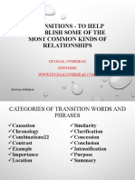 Transitions - To Help Establish Some of The Most Common Kinds of Relationships