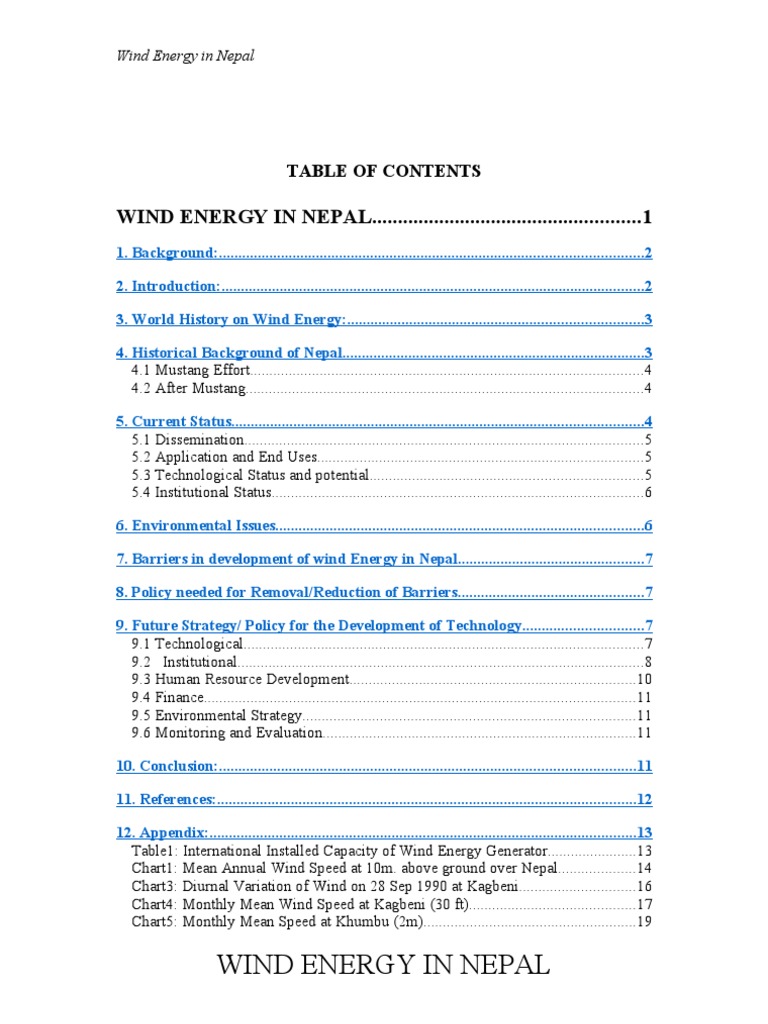 Wind Energy Development in Nepal | PDF | Wind Power | Renewable Energy