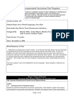 Let's Eat! - H1: Delaware Recommended Curriculum Unit Template