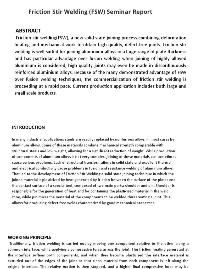 Friction Stir Welding Tool Overview | PDF | Construction | Welding