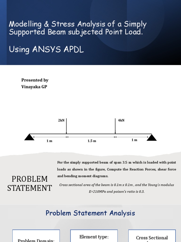 Modelling and Stress Analysis of a Simply Supported Beam Subjected to ...