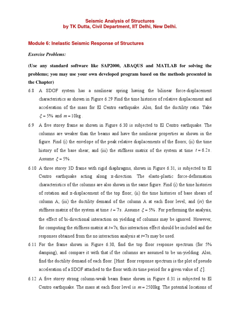 Exercise Problems PDF Plasticity (Physics) Beam (Structure)