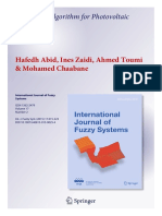 T-S Fuzzy Algorithm For Photovoltaic Panel: Hafedh Abid, Ines Zaidi, Ahmed Toumi & Mohamed Chaabane