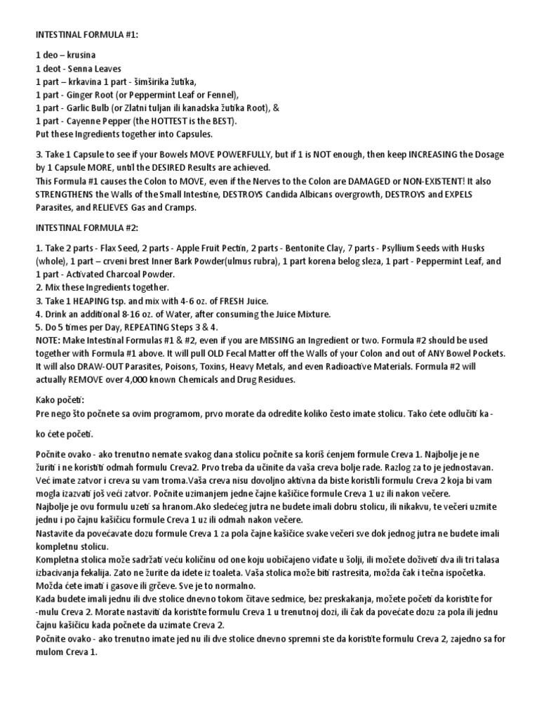 Intestinal Formula | PDF | Biology | Food Ingredients