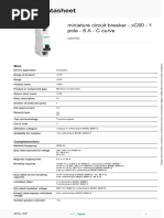 Product Datasheet: Miniature Circuit Breaker - xC60 - 1 Pole - 6 A - C Curve