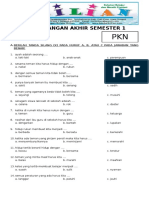 Soal UAS PKN Kelas 1 SD Semester 1 (Ganjil) Dan Kunci Jawaban