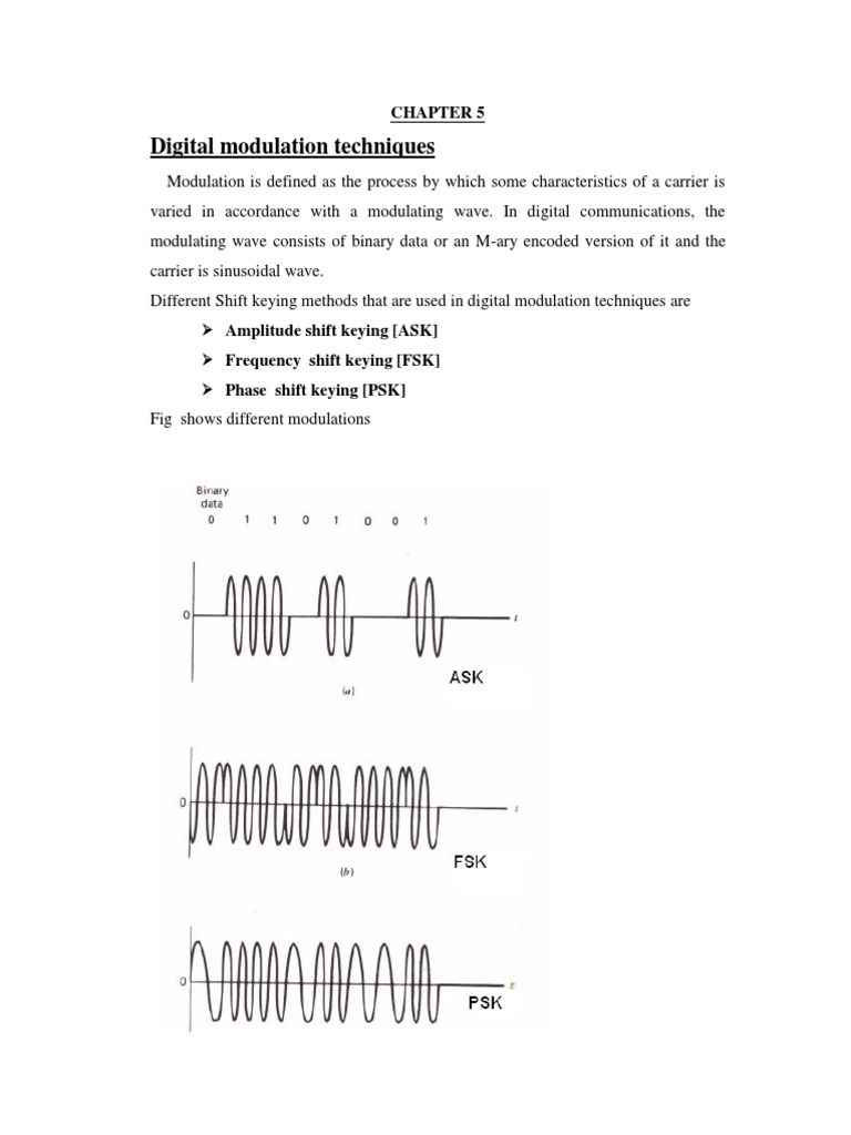 Digital Modulation Techniques Overview | PDF | Modulation | Bandwidth ...