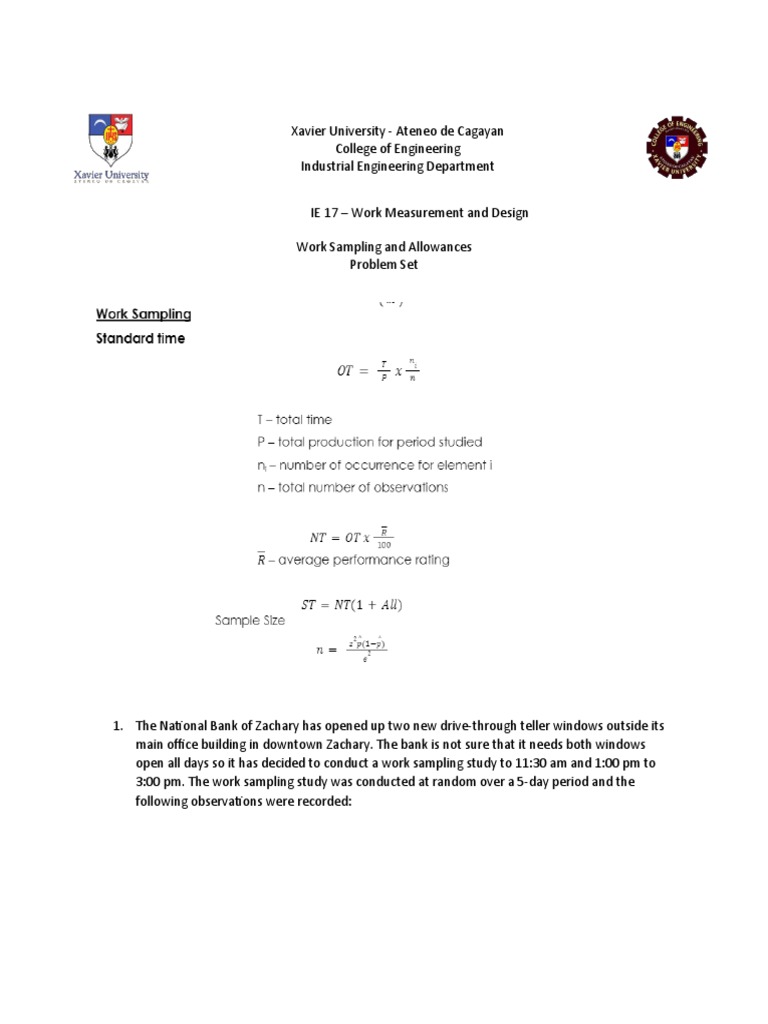 Work Sampling in Industrial Engineering | PDF | Sampling (Statistics ...