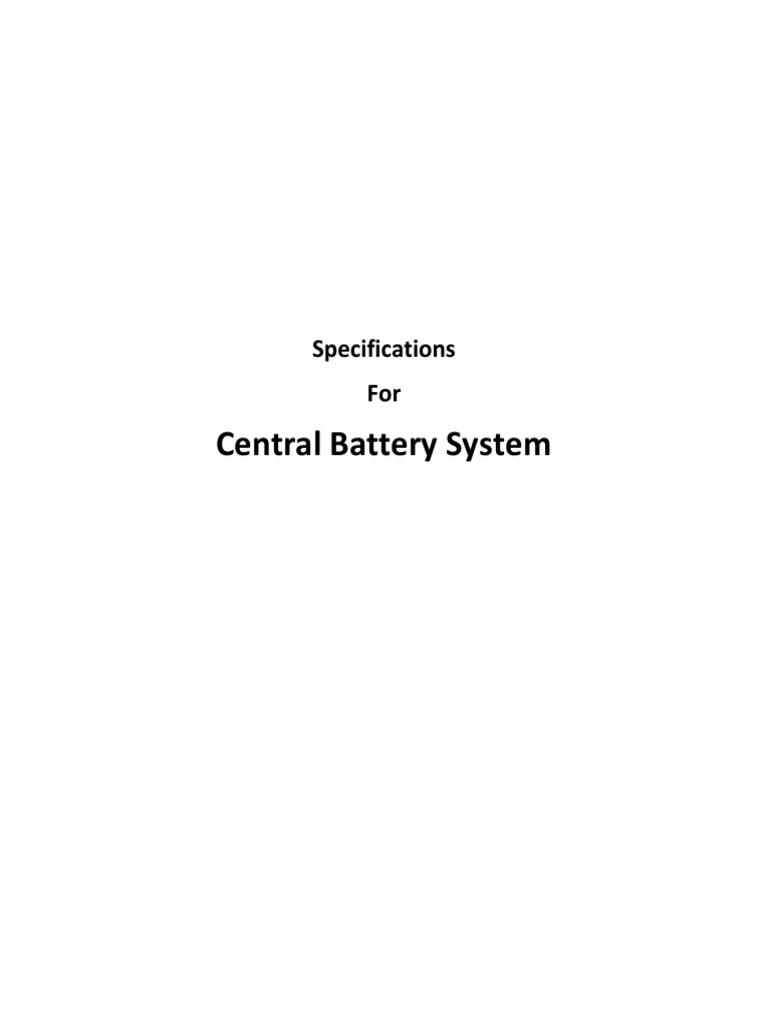 Central Battery Equipment For Emergency Lighting | PDF | Battery ...