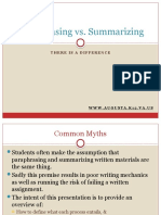 Writing Pharaprase & Summarize