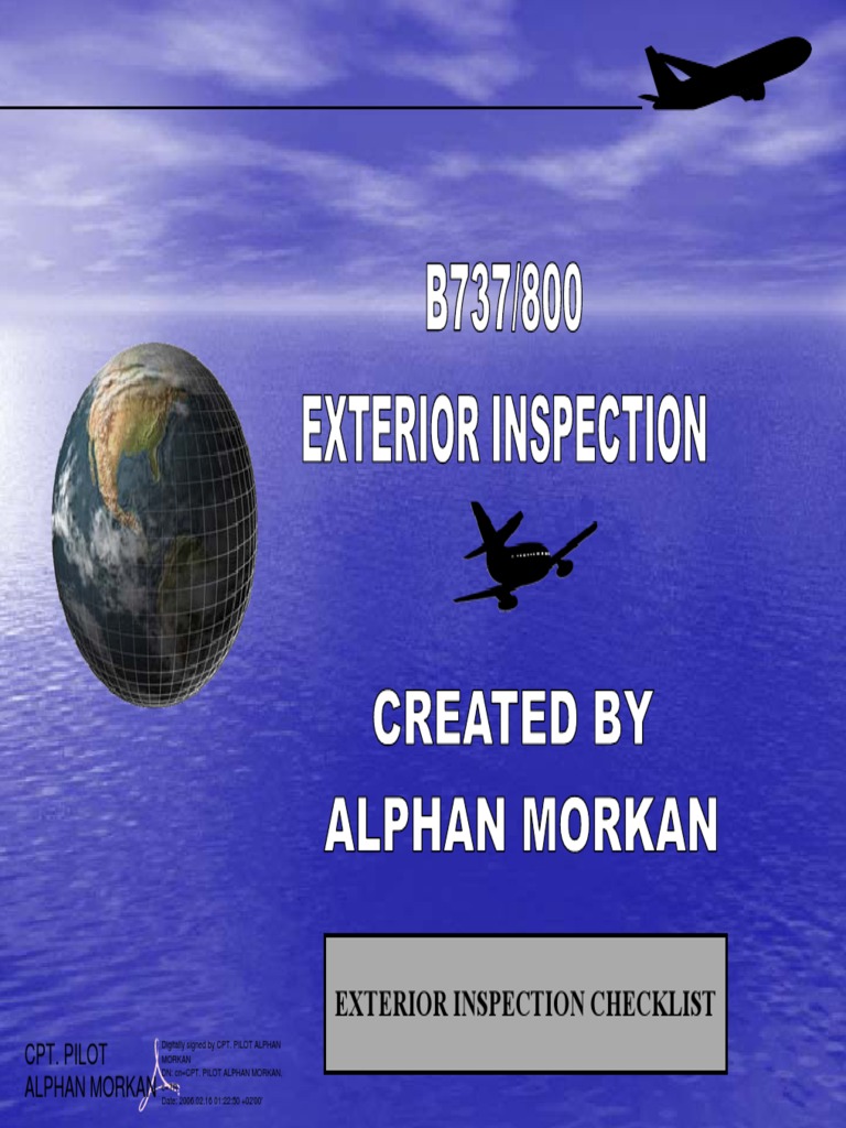 737 Exterior Inspection Checklist | PDF | Landing Gear | Flap (Aeronautics)