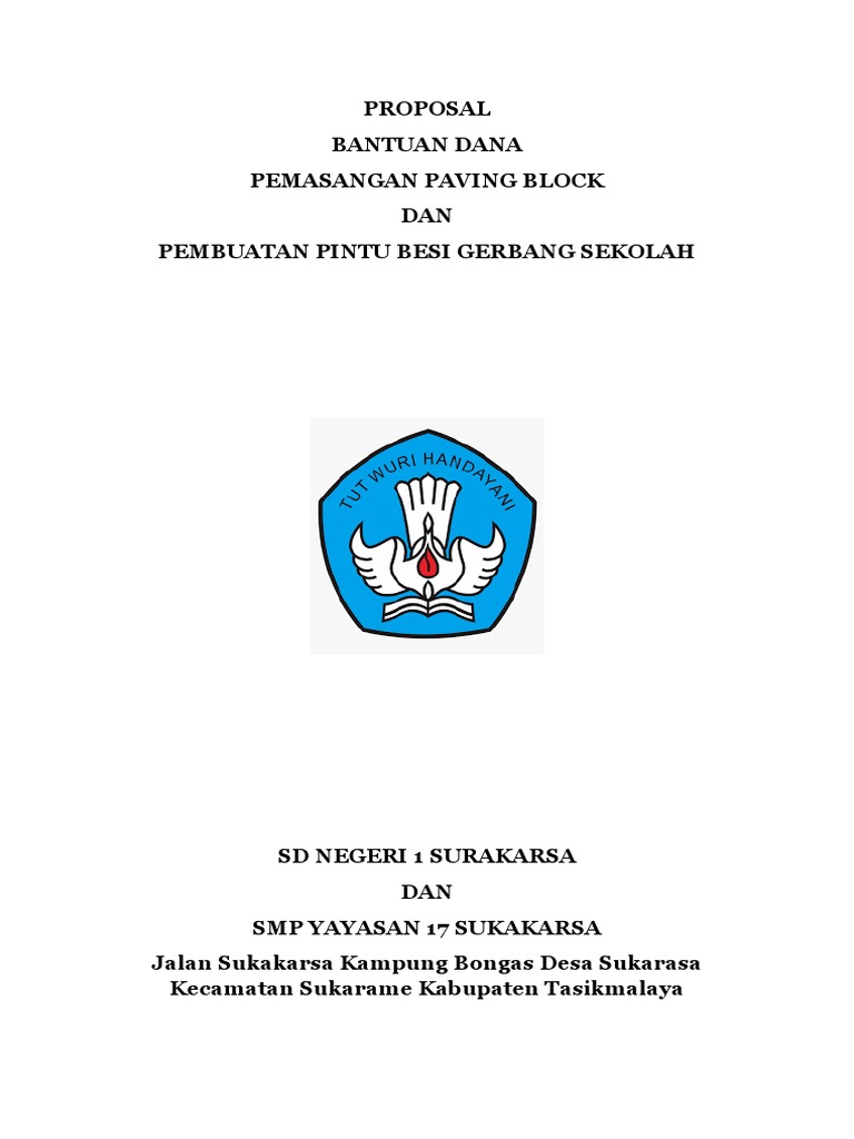 Proposal Paving Block dan Pintu Gerbang Sekolah | PDF