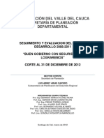 Informe de Seguimiento Al Plan de Desarrollo Diciembre 31 de 2011