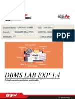 Dbms Lab Exp 1.4: Date of Performance: 8/10 /2021