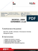 Worksheet - 1.3 DBMS