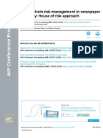 Supply Chain Risk Management in Newspaper Company: House of Risk Approach