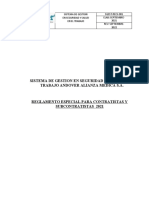 Reglamento Especial para Contratistas y Subcontratistas Actualizado 2021