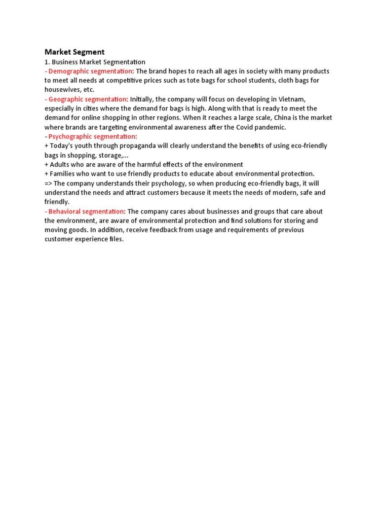 Market Segment: - Demographic Segmentation | PDF | Business | Social ...
