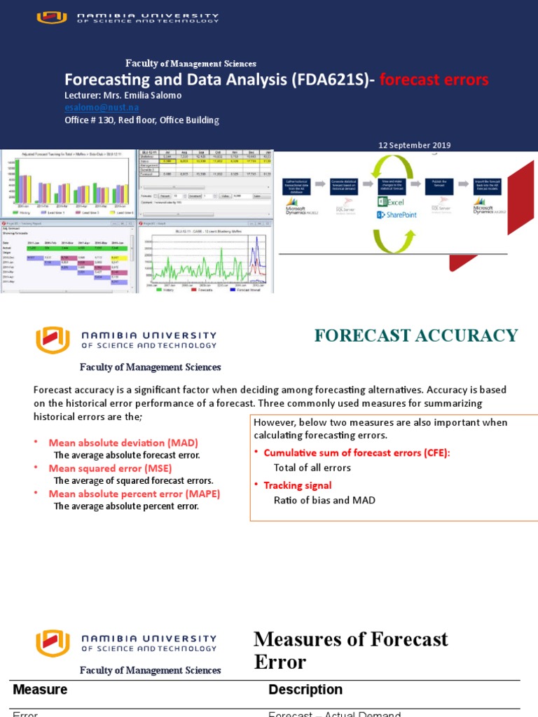 Forecast Error Measures in Operations | PDF | Forecasting | Errors And ...