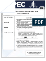 UFMS 2021: prova de vestibular da Universidade Federal de Mato Grosso do Sul