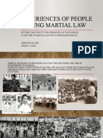 Experiences of People During Martial Law