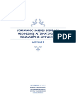 Actividad 3 - Comparando Saberes Sobre Los Mecanismos Alternativos de Resolución de Conflictos